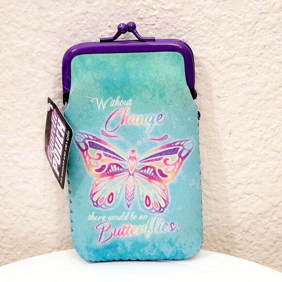 NWT Womens Cigarette Case for 100s Blue W/Out Change No Butterflies Twist Clasp - Picture 2 of 4